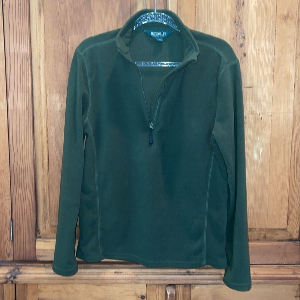 Outdoor Life Dark Green Pullover Quarter Zip Sweatshirt Sz. S